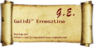 Galló Ernesztina névjegykártya